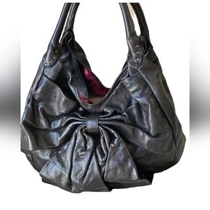 Bows & Arrows Authentic Black Leather Betsey Johnson Bag